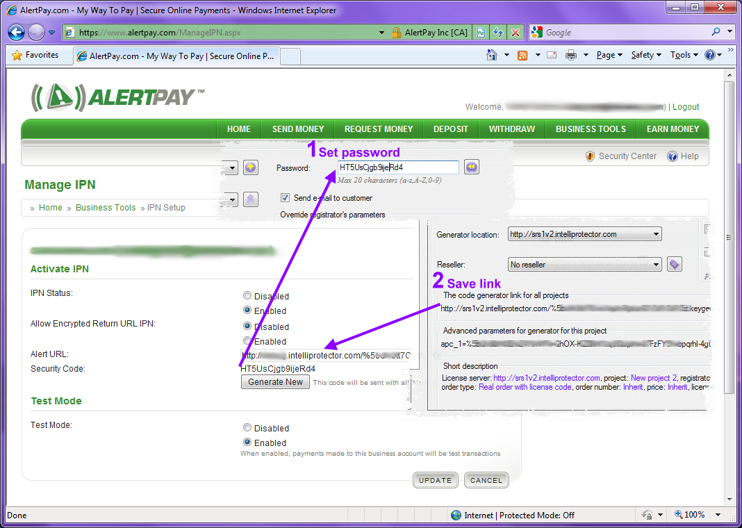 AlertPayBusinessToolsIPNSetup