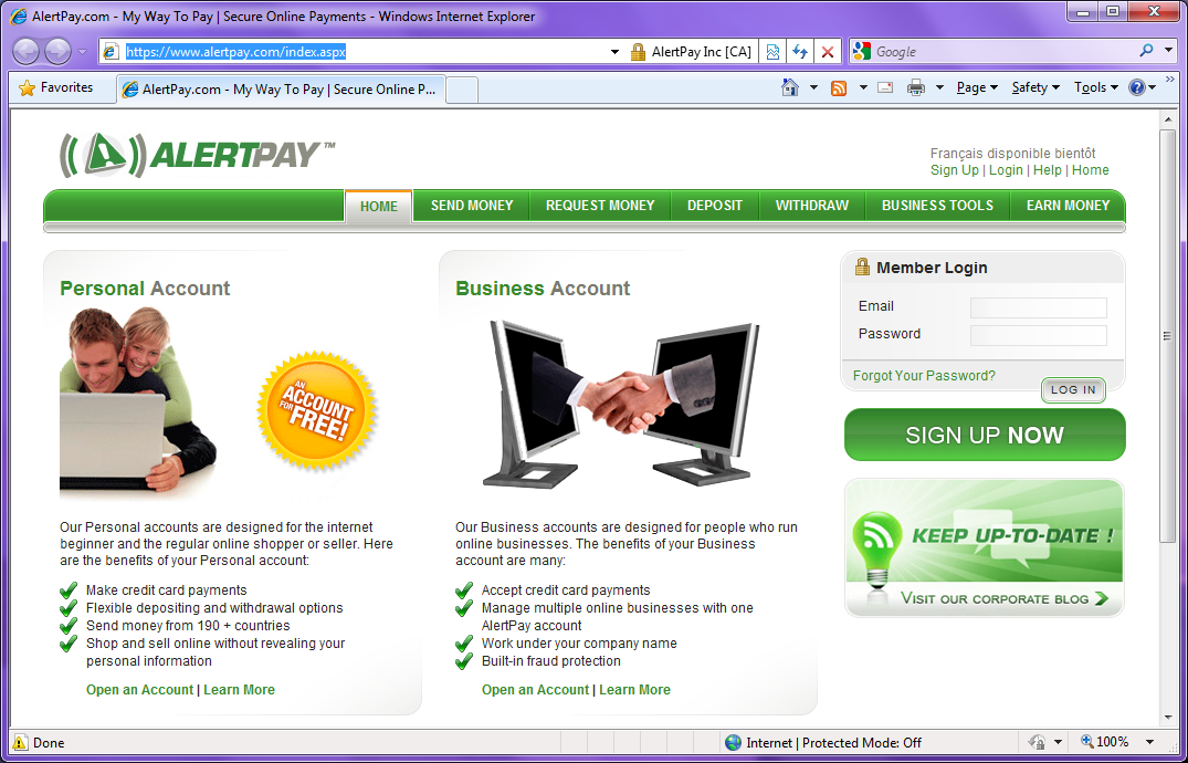 AlertPayLogin