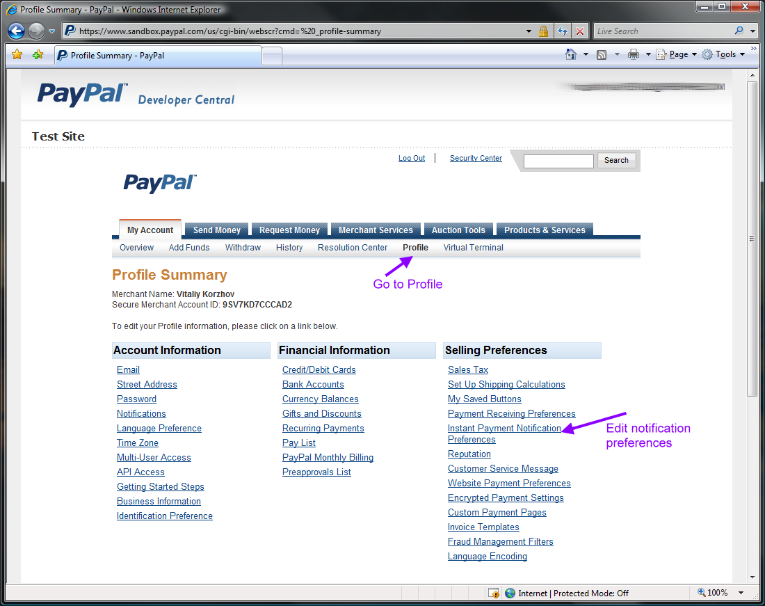 PayPalProfile