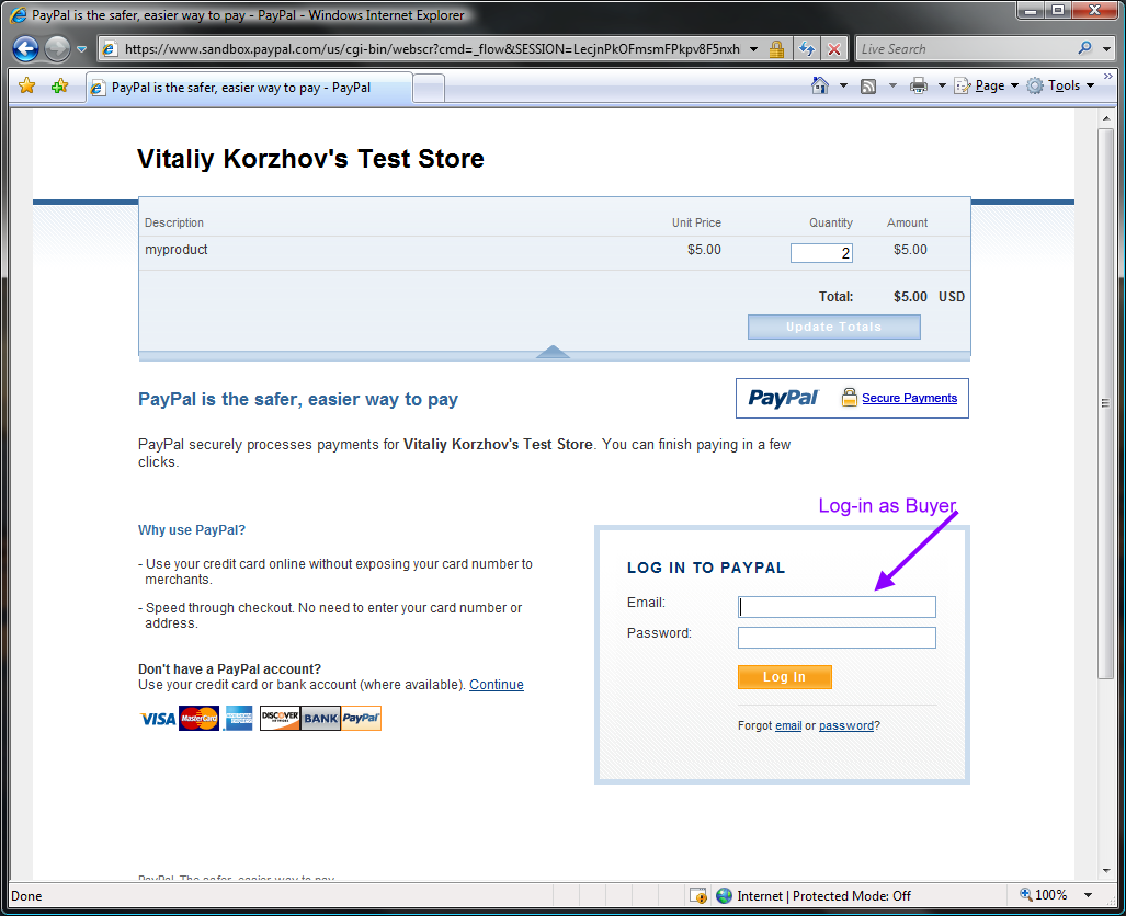 PayPalSandbox_BuyerPurchaseLogin