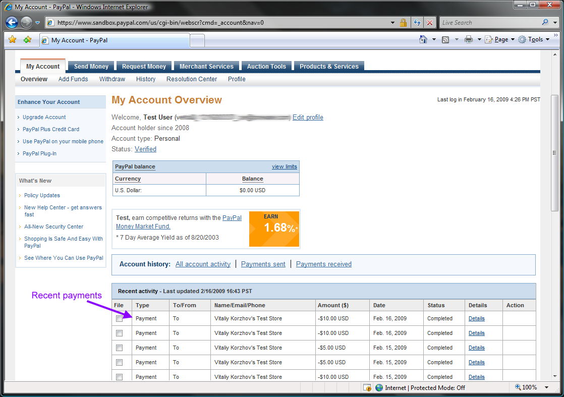 PayPalSandbox_BuyerPurchases