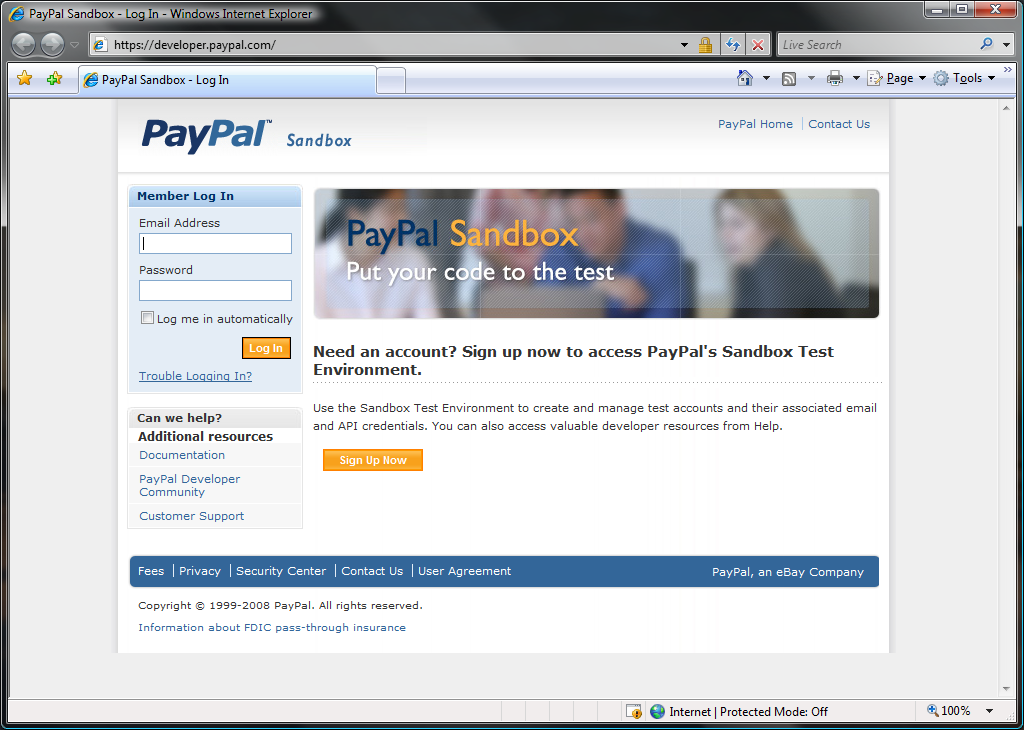 PayPalSandbox_Login
