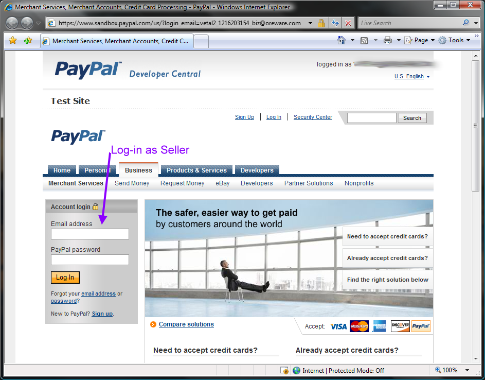 PayPalSandbox_LoginAsSeller